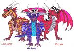 Darkwing cast as dragons left to right 
Launchpad, Darkwing, Morgana.