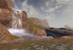 The waterfall at Mia's Edge