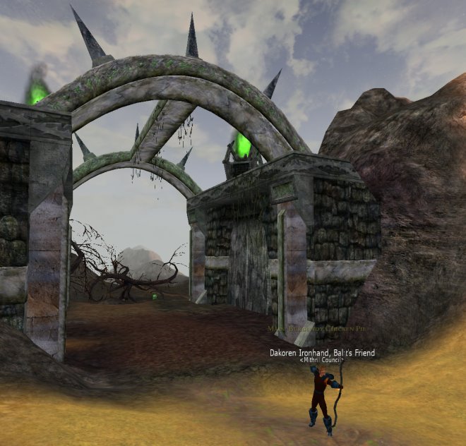 Dakoren poses at the gates of Fafnir